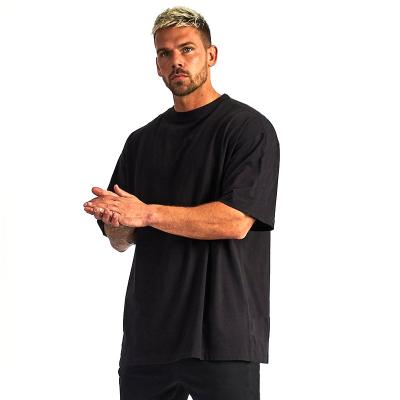 China Cottontrend Wholesale Fitness Cottontrend Custom Short Sleeve Gym Black T-shirt Pickling Anti-Wrinkle Short Sleeve T-shirt for sale