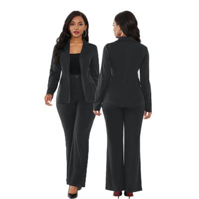 China Newest Fashion Anti-wrinkle Slim Fit 2 Pieces Set Popular Lady Office Ladies Suit Blazer And Pants For Women for sale