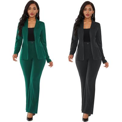 China Newest Fashion Anti-wrinkle Slim Fit 2 Pieces Set Ladies Lady Clothes Blazer Mujer Office Suits Popular Women'S Suit Femme Women's for sale