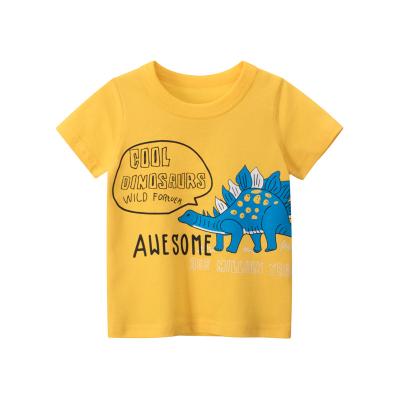 China Factory direct high quality cotton anti-pilling fabric 100% cotton comfortable dinosaur children's T-shirt for sale