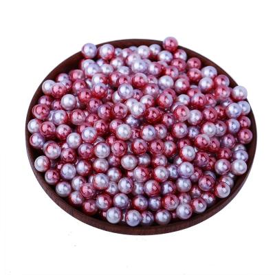 China Garment Accessories Red Color 8mm Loose Beads No Holes ABS Plastic Bead Bead Without Hole for sale