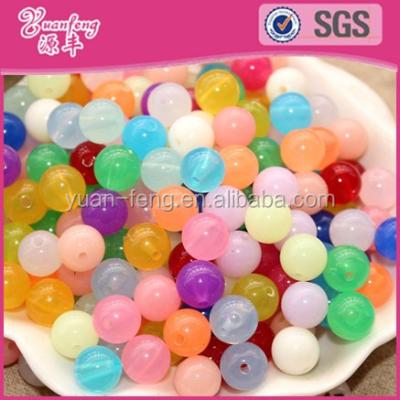 China Home Decor Good Quality Mix Hot Selling Color Imitated Jade Round Ball Loose Acrylic Beads for sale