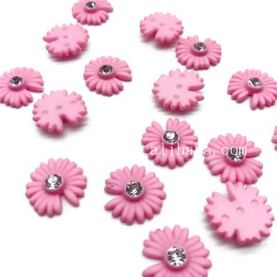 China For Garment Pink Color Daisy Flower Plastic Beads For Girls Headbands Phone Case Sticker DIY Craft for sale