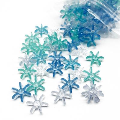 China 200pcs 18mm Ice Color Acrylic Clear Plastic Faceted Starflake Beads for sale