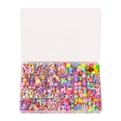 China Garment Accessories YF0008 Mixed Color Plastic Kids DIY Handmade Beads Kit for sale