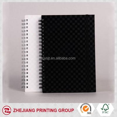 China Simple Design Gray Spiral Board Cover Spiral Notebook With Tape for sale