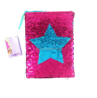 China New Hardcover A5 Size Sequin Fabric Hardcover Book Paper Notebook for sale