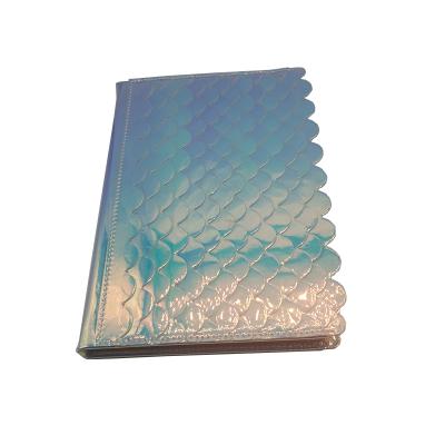 China Printing high quality a5 fish scale glitter sparkle notebook PU hardcover book material for sale