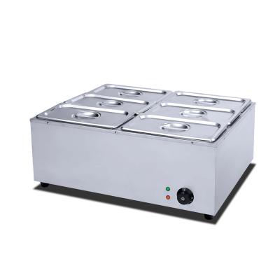 China Restaruant HB-6V (6 pans) 201/304 Electric Buffet Bain Marie Pot Soup Food Warmer Stainless Steel Temperature Control Commercial Use for sale