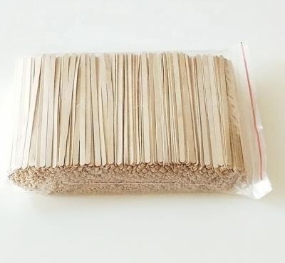 China Individually Viable Wooden Mini Drinking Stirrer 110X5X1MM Tea Coffee Paper Wrapped for sale