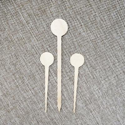 China Sustainable Disposable Round Head Burger Fork Tea And Sugar Coffee Stir Bar Wooden Stick For Sale for sale