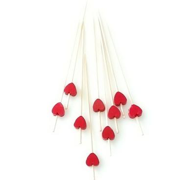 China Easily Cleaned Disposable Heart Shape Pearl Bamboo BBQ Cocktail Skewer for sale