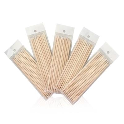 China Eco-friendly Manicure Wood Sticks For Nail Care Orange Wood Stick For Cuticle Pusher Remover for sale