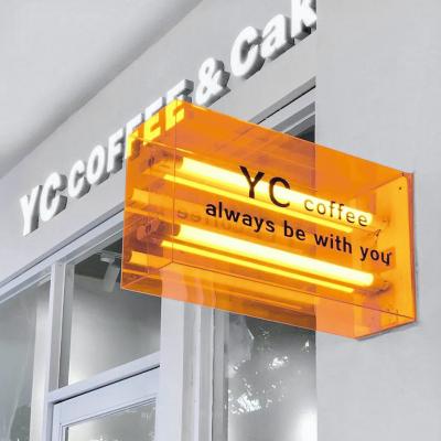 China Eco-friendly Acrylic Outdoor Illuminated Advertising Light Boxes Of Korea Central Statistical Institute Color Neon Tube for sale