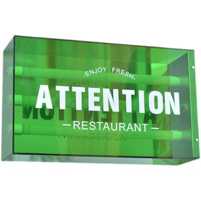 China Acrylic Neon Color Door Presentation Box Key Sign Eco-friendly Led Character Light Box for sale