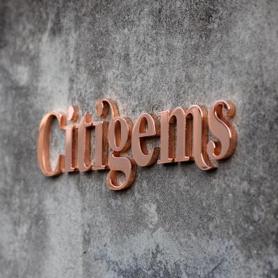 China Eco-friendly Rustic Letter Signs Eco-friendly Gold 3d Metal Wall Letters Metal Alphabet Letters Logo Business for sale