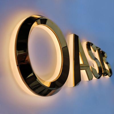 China Eco-Friendly Channel Led Letters Sign Lights Backlit 3D Backlit Stainless Steel Letter Letters Led Sign for sale