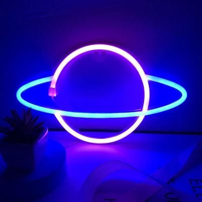 China Eco-friendly Custom LED Planet Universe Shape Room Party Decoration Layout Neon Lights Sign For Bedroom for sale