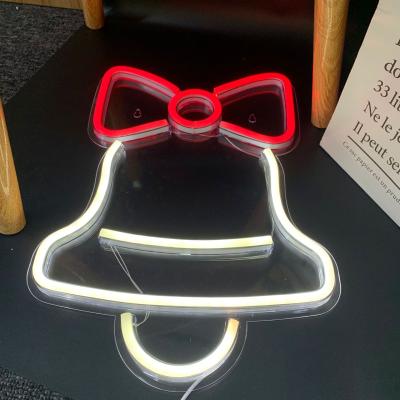 China Hot-selling Bells Theme Park Customizable Christmas Series Neon LED Neon Sign Suitable For Christmas Atmosphere for sale