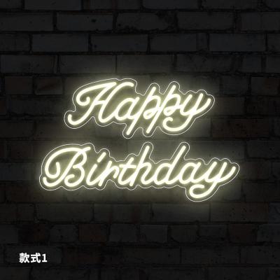 China Hot Selling Eco-friendly Led Neon Happy Birthday Signs Billboard For Birthday Party Decoration Lights for sale