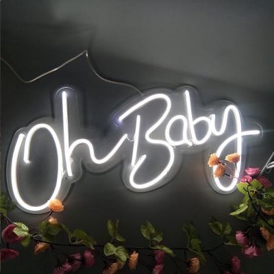 China Oh Baby Eco-friendly LED Logo Billboard Decoration Modeling Processing Custom Electronic Signs Led Neon Lights for sale