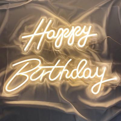 China Large Dimmable Eco-friendly Happy Birthday Led Neon Neon Sign For Happy Birthday Party Decor for sale