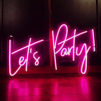 China Eco-Friendly Amazon Happy Birthday Led Neon Sign Logo Light Billboard Let's Party Shape Home Neon Signs for sale