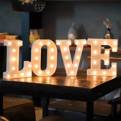 China Hot Selling LOVE Eco-friendly Led Bulb Plastic Letters Led Marquee Letter Sign for sale