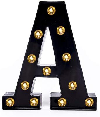 China Eco-friendly LED Marquee Black Letter Lights Sign For Night Light Wedding Birthday Party Christmas Home Bar Decoration for sale