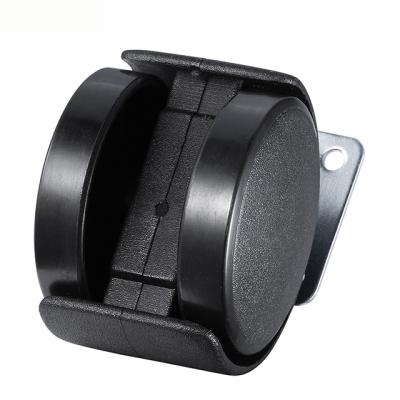 China Universal Caster Wheel Factory Direct Supply 1 Inch Black Plastic Furniture Chair Supporting Caster Wheels Caster for sale