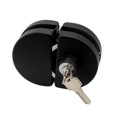 China Heavy Duty Self Closing High Quality Glass Shower Door Lock Black Color for sale