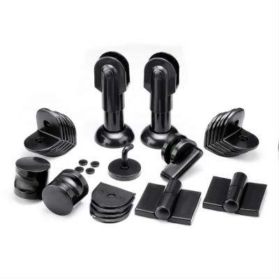 China Toilet Partition 33Years Factory Direct PVC Black Toilet Compartment Hardware Set for sale