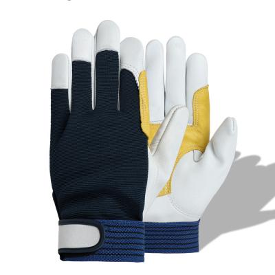 China Anti-Slip Leather Work Gloves Safety Construction Gloves Industrial Mechanics Hands Protective Gloves for sale