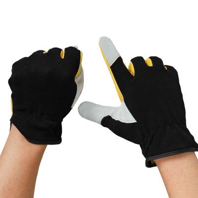 China Work Thin Leather Gloves Genuine Cowhide Construction Gloves For Mechanical Agriculture Automobile Construction Working Protection for sale