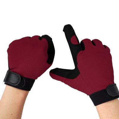 China Thin Leather Men Cycling Breathable Full Finger Gloves Bike Gloves Mountain Bike Cycling Gloves Motorcycle For Driver Truck Driving for sale