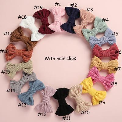 China Fashionable Cute Baby Hair Clips Hair Bows Princess Girls Corduroy Handmade Hair Clips Hair Clips Kids Girls Hair Accessories for sale