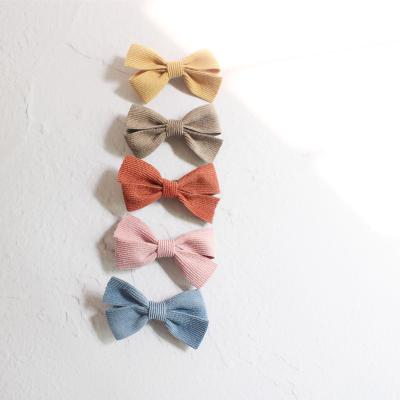 China 2020 New Trendy Corduroy Fabric Bows Hair Bows Cut One Size For Women Shape Princess Hair Clips Girls Hair Accessories Hairpins for sale