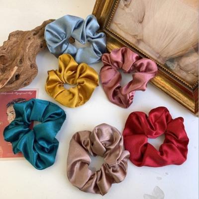 China Style fashionable guang shan satin solid color fake intestine headband hot sale large intestine ring -do meatball head freed circle for sale