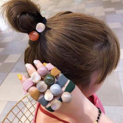 China Fashionable Hot Selling Korean Girls Scrunchie Pearl Elastic Hair Bands Elastic Hair Bands Accessories Women Tie Rope Ring Ponytail Holder Headdress Hair for sale