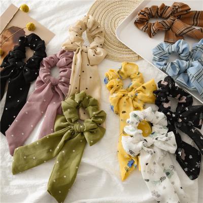 China New Fashion Ponytail Hair Scrunchie Elastic Band Women Chiffon Bow Elastic Hair Ropes Hair Ties Girls Hair Accessories for sale