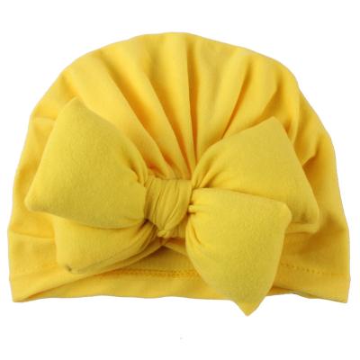 China 2020 Creative Indian Beanie Headwear Caps For Children Hat 10 Colors Baby Boy Girl Big Bow Eco-Friendly Comfortable Knot Hat Wraps Hair Accessories for sale