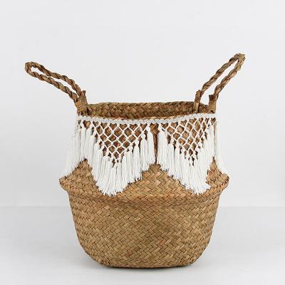 China Nordic Minimalist Natural Wicker Basket Large Storage Rattan Bra Folding Laundry Baskets for sale