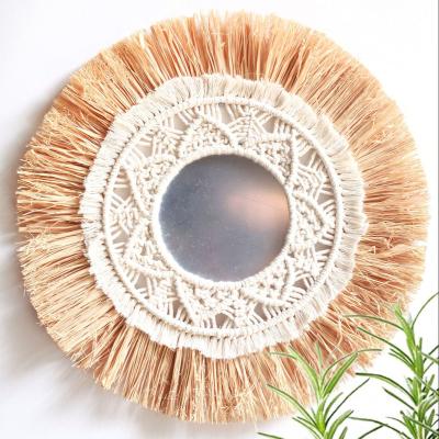 China 2022 Minimalist Amazon Hot Selling Tapestry Mirror Wall Hanging Decorative Mirror for sale