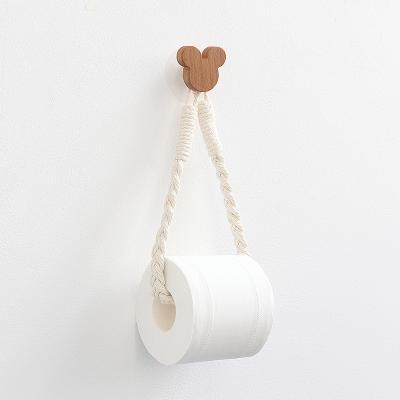 China Modern Macrame Wall Hanging Funny Toilet Paper Napkin Holder No Rack Tissue Paper Drill Holder for sale