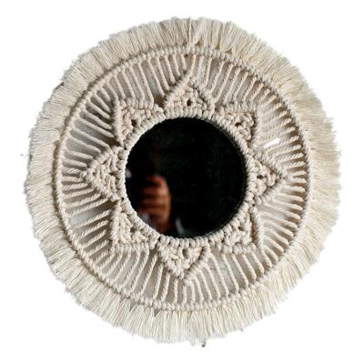 China New Bohemian Design Round Bedroom Home Decor Living Room Macrame Boho Hanging Wall Hangings for sale