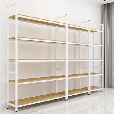 China (Size)Adjustable Book Shelves Supermarket Store Metal Wood Storage Shelves Units Warehouse Wooden Shelves for sale