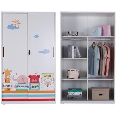 China Printed Rush Wardrobe Iron Steel Closet Sliding Wardrobe For Bedroom for sale