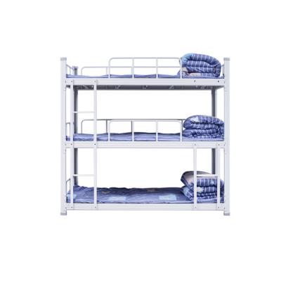 China Knock down apartment 3 tier hostel wholesale student furniture factory boarding triple bunk bed for sale