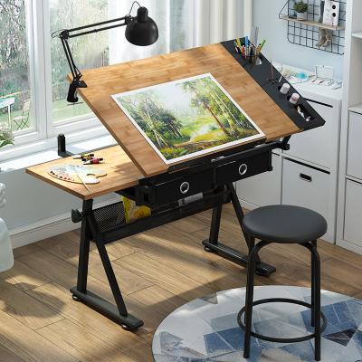 China Home Furniture Adjustable Desk Table Drawing Rush Height Draft Drafting Desk Luxury Drafting Desk For Home Students for sale