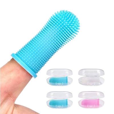 China Factory Stocked Wholesale Pet Brush Tools Pet Finger Toothbrush Cat And Dog for sale